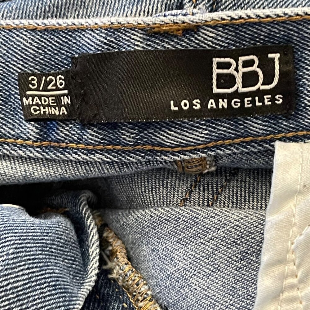 High-Waisted Womens Blue Denim Jeans By BBJ Los Angeles Sz 3/26 Button Fly & Bac - Picture 6 of 10